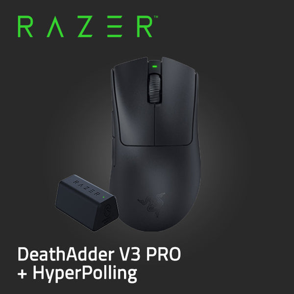 【Razer 5月份滑鼠優惠】Razer DeathAdder V3 Pro 超輕量無線人體工學電競滑鼠 和 HyperPolling 無線傳輸器 RZ01-04630300-R3WL