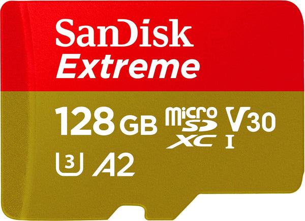 SanDisk 128GB Extreme microSDXC (A2, V30, UHS-I/U3, 190R/90W MB/s) SDSQXAA-128G-GN6MN 772-4523