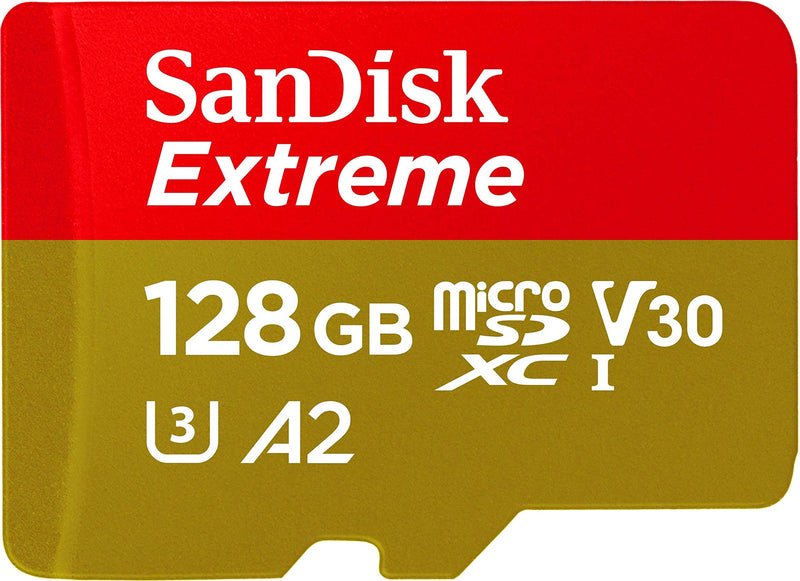 SanDisk 128GB Extreme microSDXC (A2, V30, UHS-I/U3, 190R/90W MB/s) SDSQXAA-128G-GN6MN 772-4523