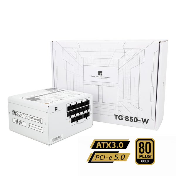 Thermalright 850W TG850 White 白色 PCIE 5.0 ATX 3.0 80Plus Gold Full Modular Power Supply
