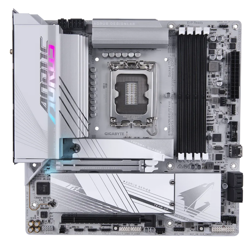 GIGABYTE B760M AORUS ELITE X AX DDR5,LGA 1700 mATX Motherboard 白色主機板