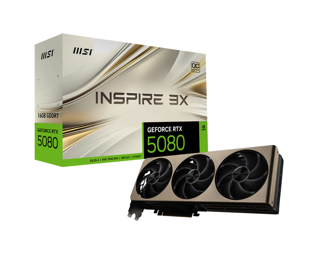 MSI GeForce RTX 5080 INSPIRE 3X OC 16GB GDDR7 (DI-N5080I1)
