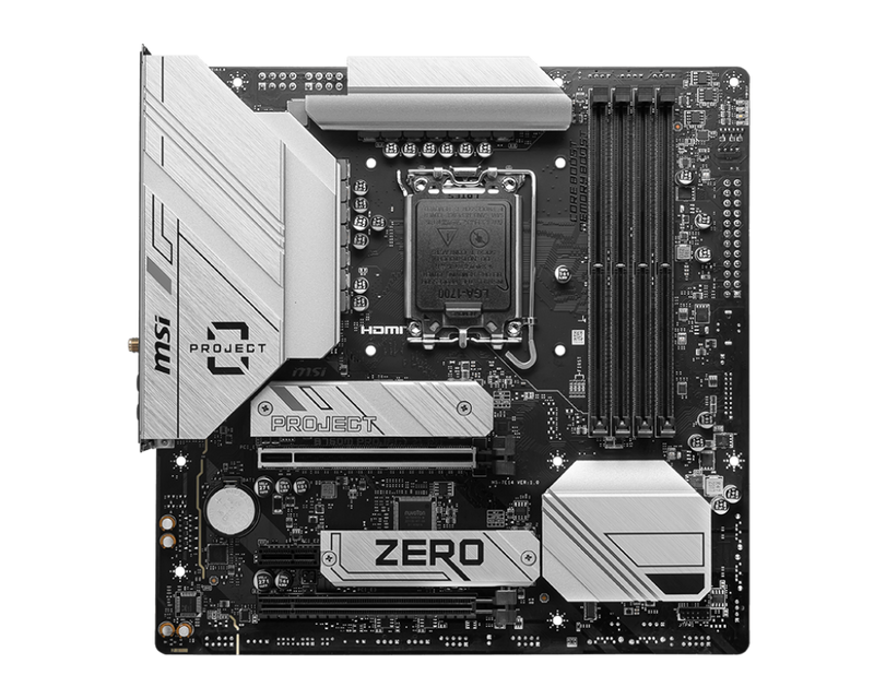 MSI B760M PROJECT ZERO DDR5,LGA 1700 mATX Motherboard 背插式主機板