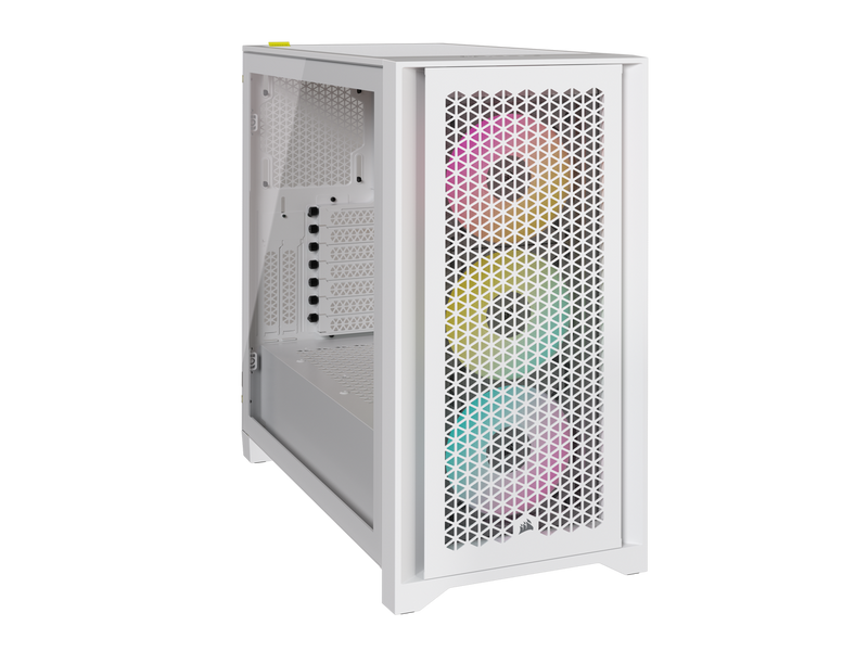 CORSAIR iCUE 4000D RGB AIRFLOW Mid-Tower Case White with 3x AF120 RGB ELITE Fans (CC-9011241-WW)