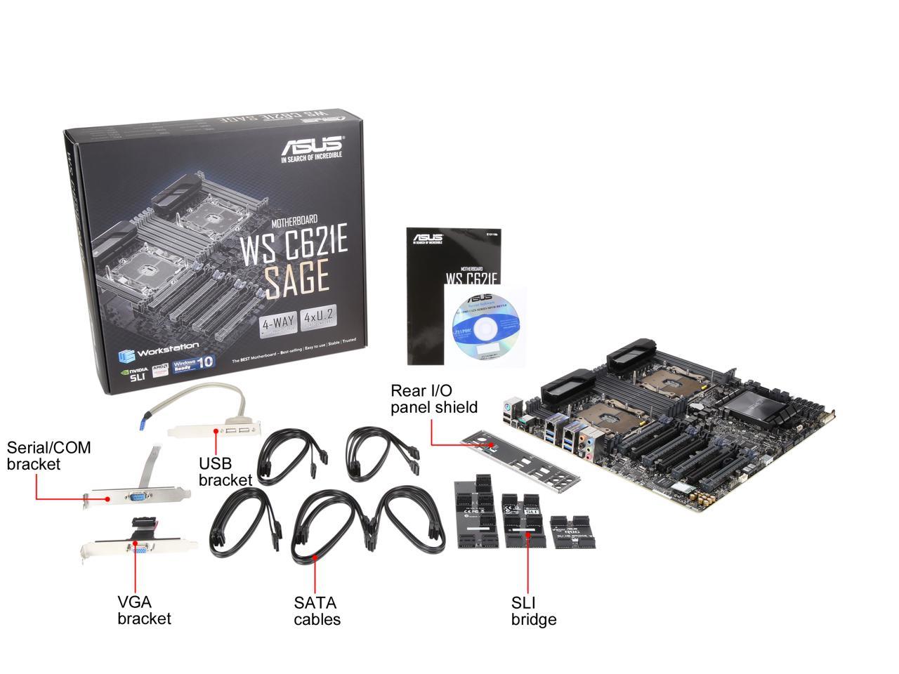 ASUS WS C621E SAGE(BMC) Intel C621, LGA 3647, EEB ASUS WS C621E SAGE(BMC) Intel C621, LGA 3647, EEB