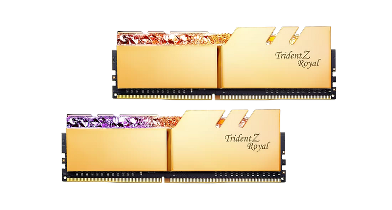 G.SKILL 16GB Kit (2x8GB) Trident Z Royal Gold F4-3600C18D-16GTRG RGB DDR4 3600MHz Memory