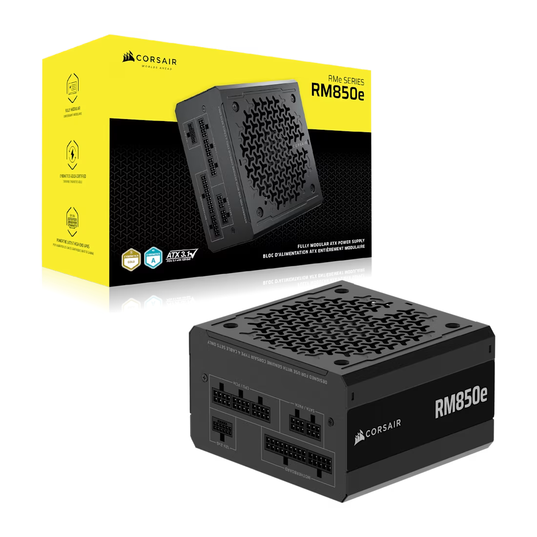CORSAIR 850W RM850E-PCIE5.1 ATX3.1 Cybenetics Gold Full Modular Power