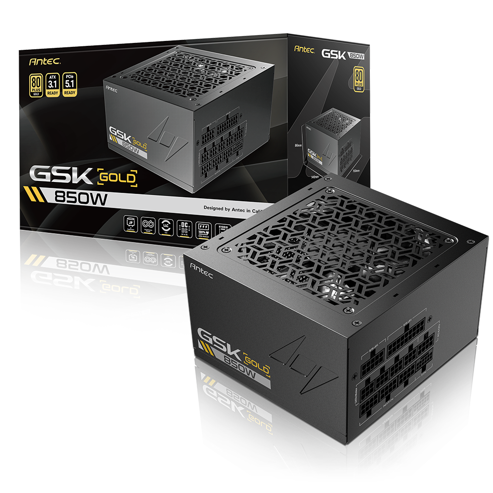 ANTEC 850W GOLD STRIKE GSK850 V2 ATX 3.1 80Plus Gold Power Supply (GSK