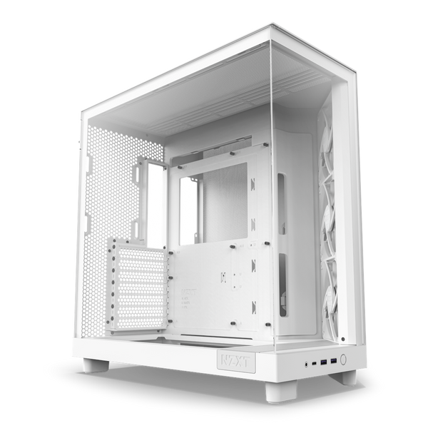 NZXT H6 Flow Compact Dual-Chamber Mid-Tower Airflow Case (Matte White) CC-H61FW-01