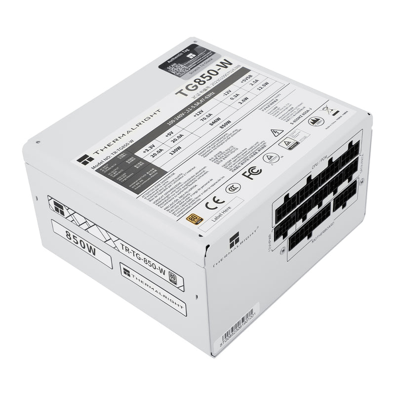 Thermalright 850W TG850 White 白色 PCIE 5.0 ATX 3.0 80Plus Gold Full Modular Power Supply