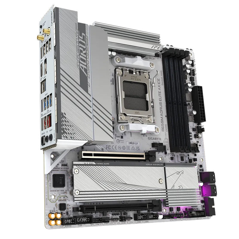 GIGABYTE B650M AORUS ELITE AX ICE DDR5,Socket AM5 mATX Motherboard 白色主機板