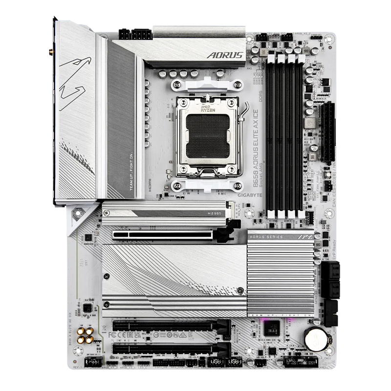 GIGABYTE B650 AORUS ELITE AX ICE DDR5,Socket AM5 ATX Motherboard 白色主機板