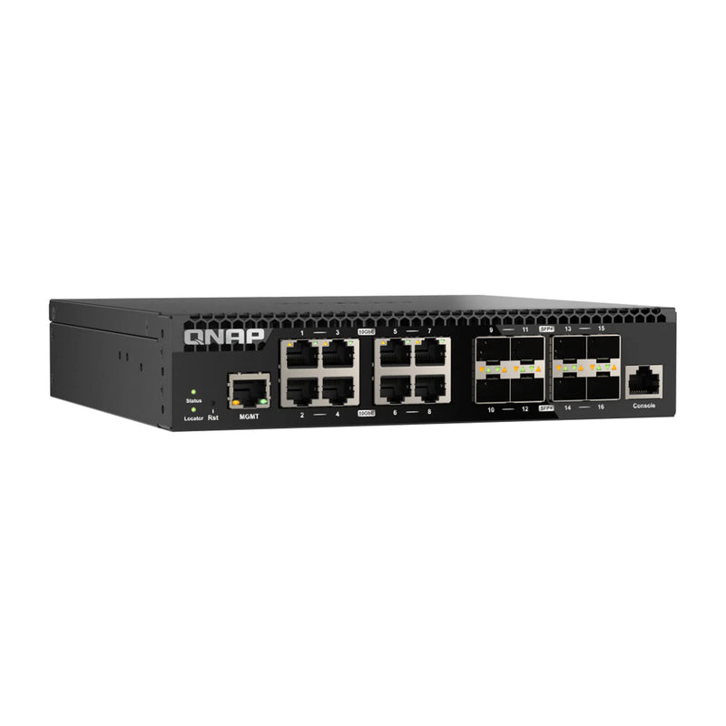 QNAP QSW-M3216R-8S8T Half-width Rackmount 16-Port 10GbE Layer 2 Web Managed Switch
