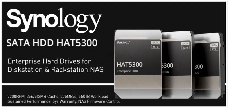 Synology 12TB HAT5300-12T Enterprise 3.5" SATA 7200rpm 256MB Cache HDD