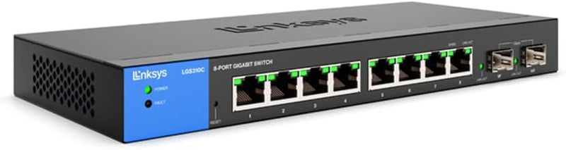 Linksys LGS310C-EU 8-Port Managed Gigabit Ethernet Switch with 2 1G SFP Uplinks TAA Compliant (5 year)