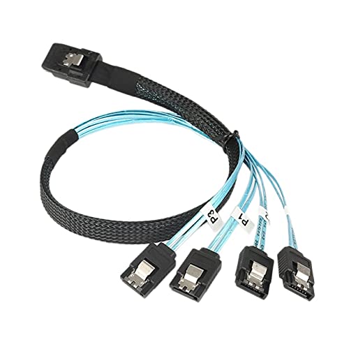 Enhanced MiniSAS SFF8087 標準頭 to 4xSATA up to 6Gb/s Cable (CBSFF8087>SATA*4(1M))