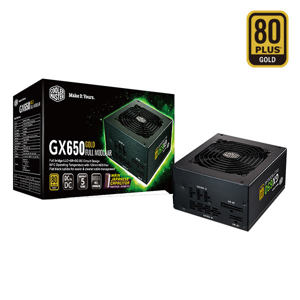 Cooler Master 650W GX650 80Plus Gold Full Modular Power Supply (MPE-6501-AFAAG-U1)