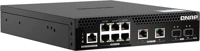 QNAP QSW-M2106PR-2S2T Half-Rackmount Switch 10GbE and 2.5GbE PoE++ Layer 2 Web Managed Switch