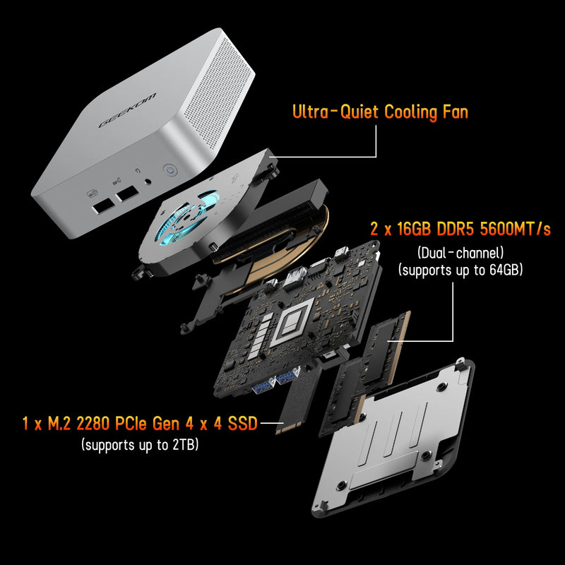 GEEKOM A7 MINIPC CS-G794H32 (AMD Ryzen 9 7940HS/ Kingston 32GB DDR5 5600MHz/ Kingston 2TB KC3000/ W11 Pro)