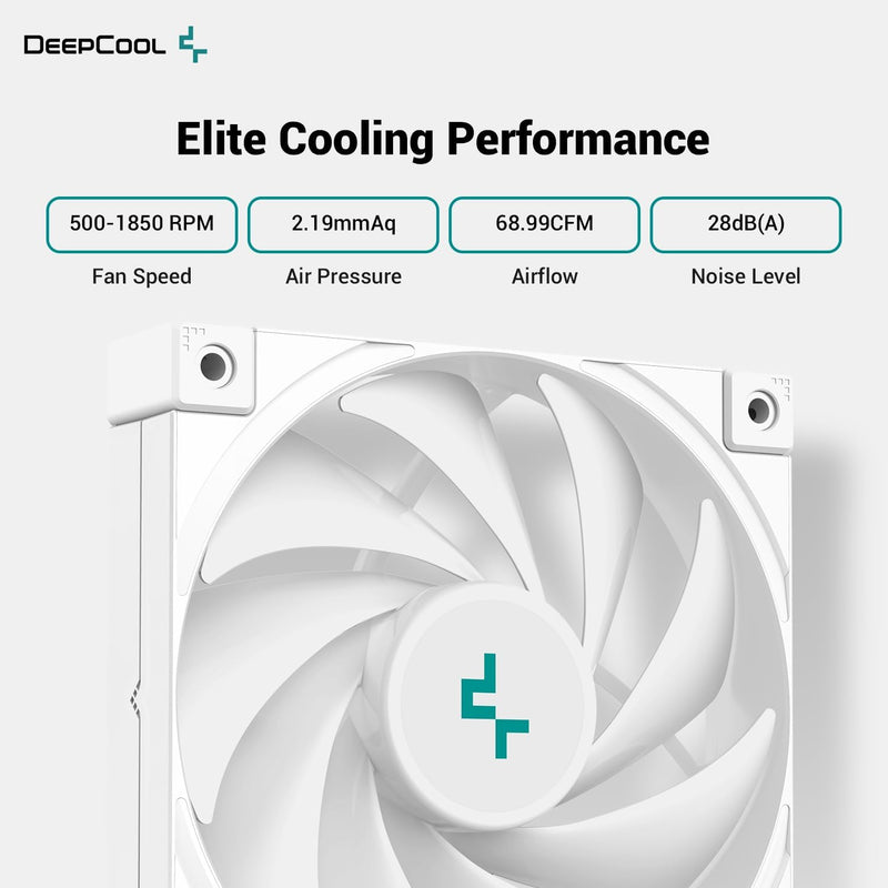 DeepCool AK620 CPU Cooler, FK120 3-in-1 Cooling Fan, 6 Copper Heatpipes, 260W TDP White 白色 (AIRDC-AK620-WH)