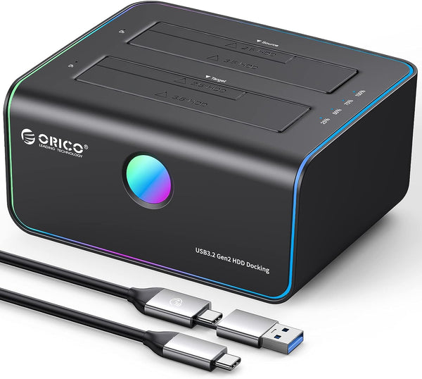 ORICO 2-bay Type-C 10Gbps HDD Docking Station with Auto-Sleep Offline Clone [8828C3-C]