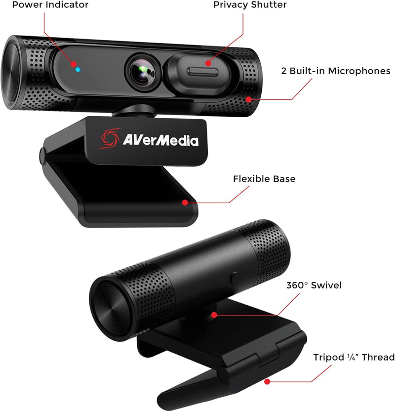 AVerMedia Wide-Angle FullHD USB Webcam (PW315)