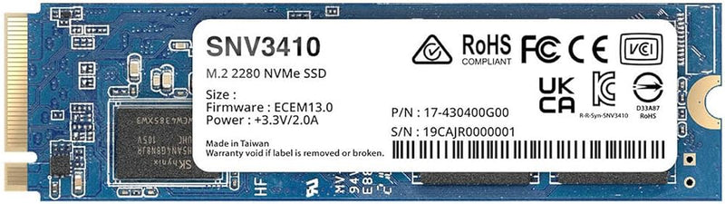 Synology 800GB SNV3410-800G M.2 2280 NVMe PCIe 3.0 x4 SSD