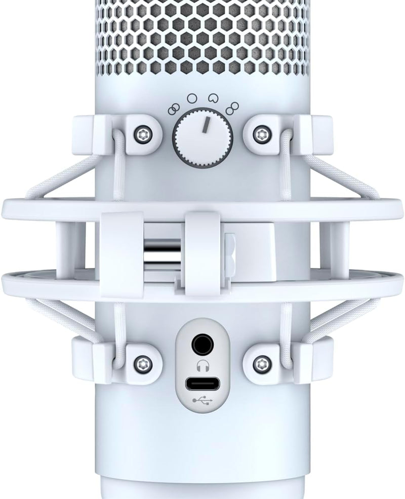 HyperX QuadCast S RGB Lighting USB Condenser Gaming Microphone (White) - 519P0AA