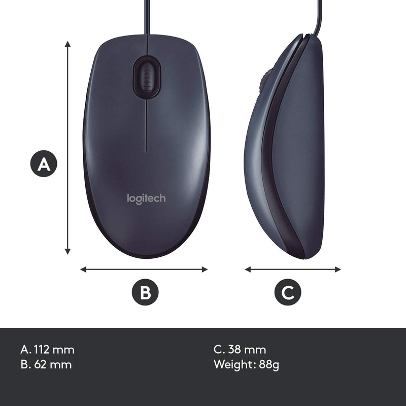 Logitech Business B100 有線光學滑鼠
