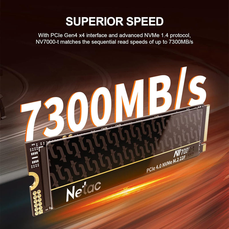 Netac 1TB NV7000-t w/Heatsink M.2 2280 PCle Gen4 x4 NVMe SSD NT01NV7000t-1T0-E4X
