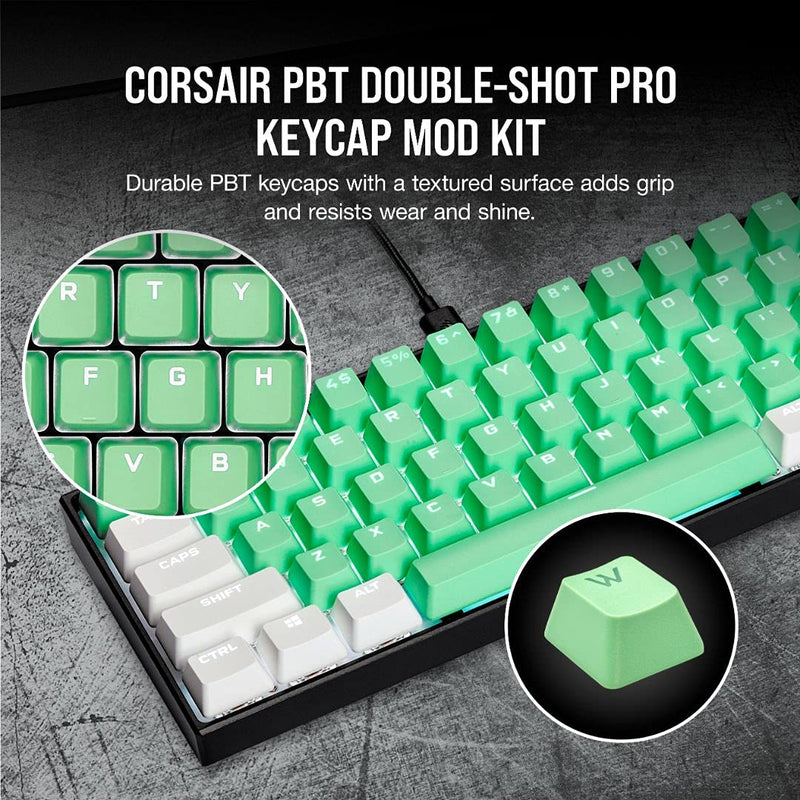 Corsair PBT DOUBLE-SHOT PRO Keycap Mod Kit - Mint Green CH-9911080-NA