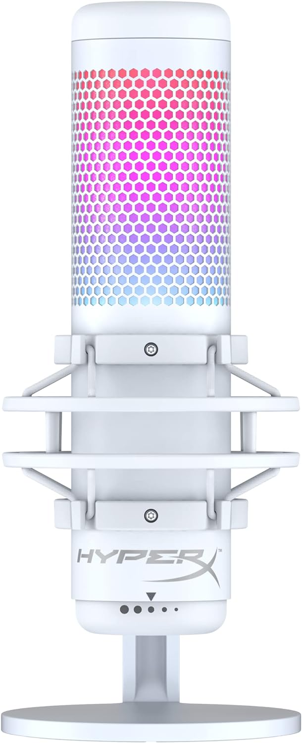 HyperX QuadCast S RGB Lighting USB Condenser Gaming Microphone (White) - 519P0AA