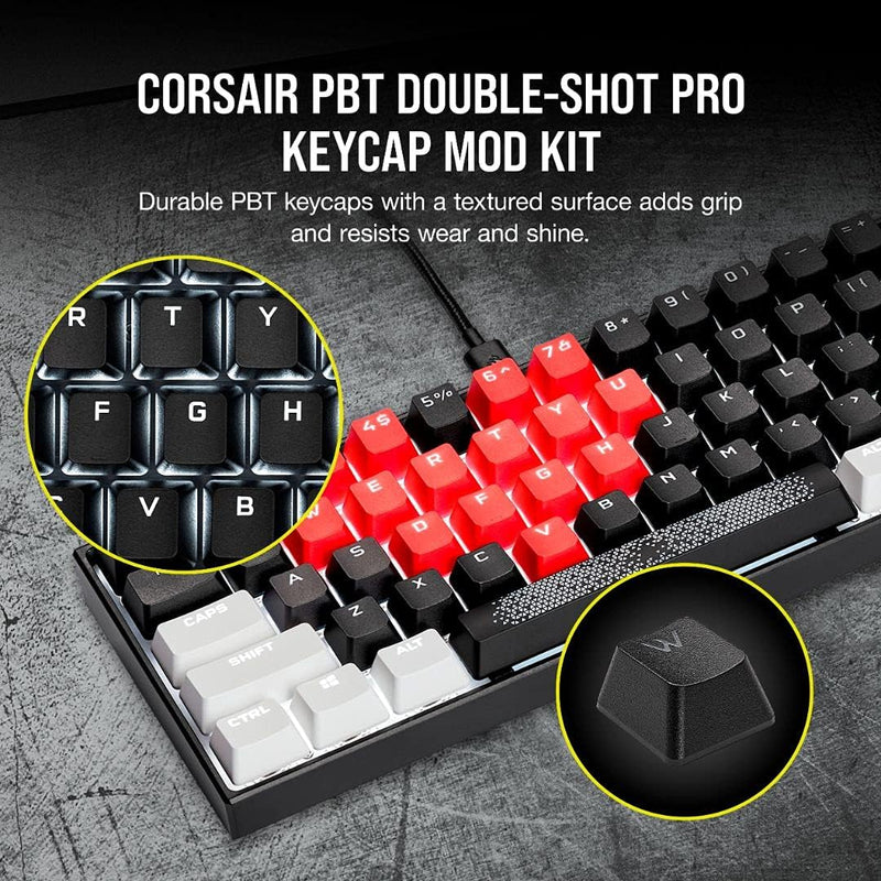 Corsair PBT DOUBLE-SHOT PRO Keycap Mod Kit - Onyx Black CH-9911060-NA