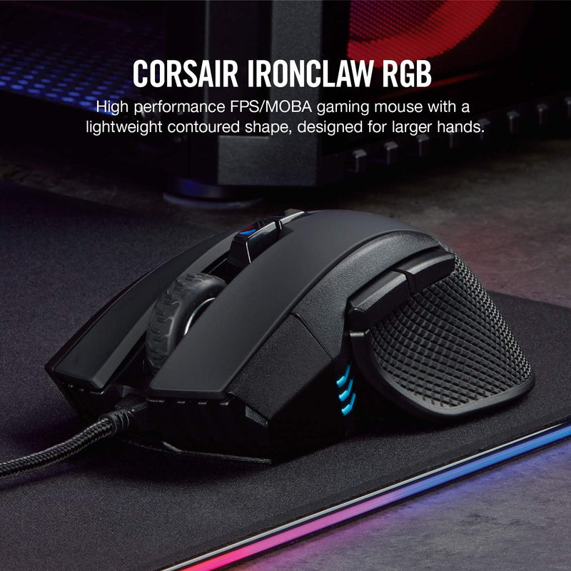 【CORSAIR 5月電競產品優惠】Corsair IRONCLAW RGB FPS/MOBA Gaming Mouse CH-9307011-AP