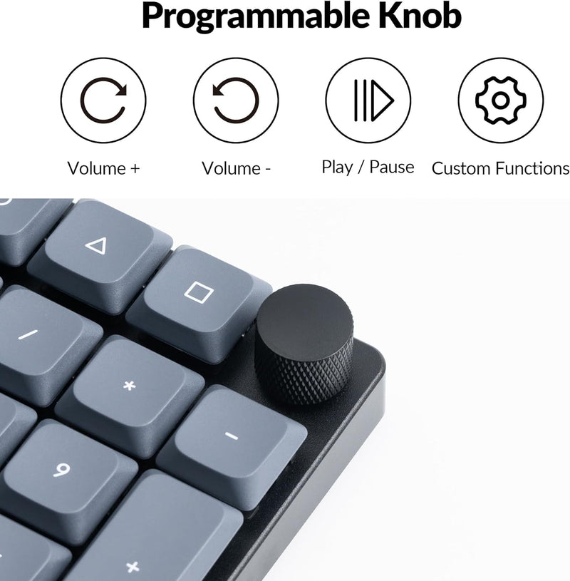 Keychron K17 Pro QMK/VIA Wireless Custom Mechanical Keyboard -Black (Brown) (K17P-H3)