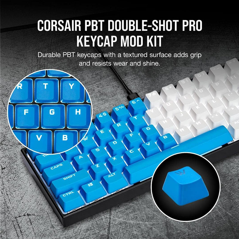 Corsair PBT DOUBLE-SHOT PRO Keycap Mod Kit - Elgato Blue CH-9911030-NA