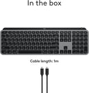 Logitech MX KEYS for Mac Wireless Keyboard 高階無線背光鍵盤 (English Verison) - Graphite 石墨灰色 920-009560 原裝行貨