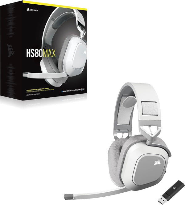 【CORSAIR 5月電競產品優惠】Corsair HS80 MAX WIRELESS Gaming Headset - White CA-9011296-AP