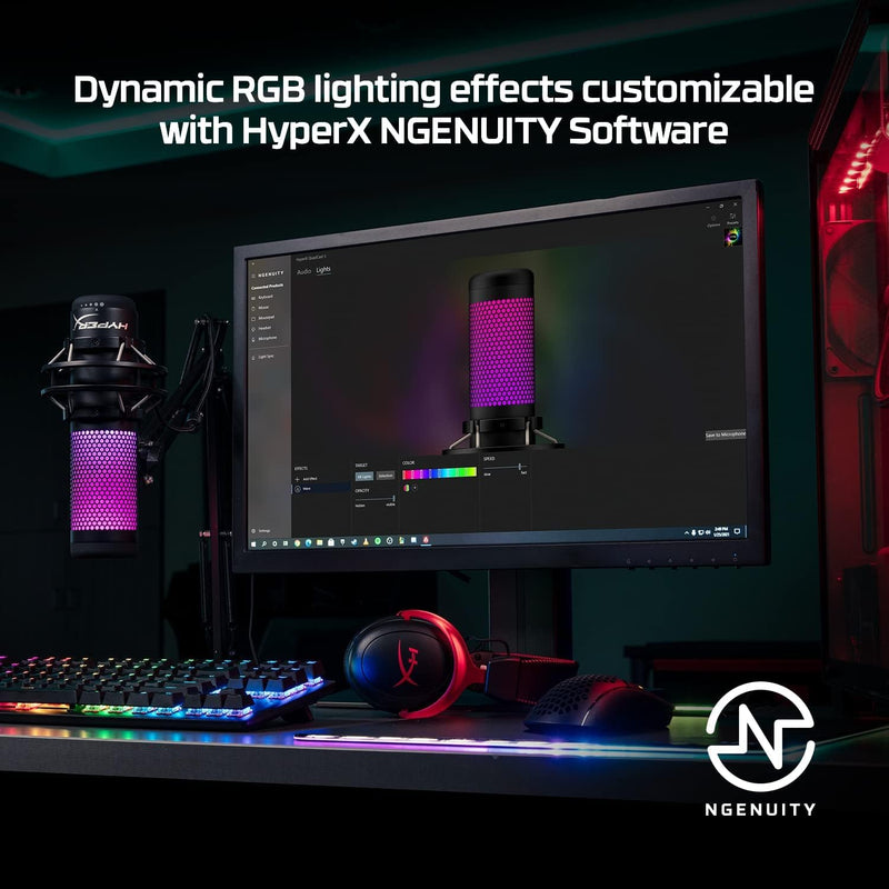 HyperX QuadCast S RGB Lighting USB Condenser Gaming Microphone (Black) - 4P5P7AA