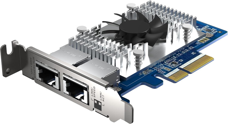 QNAP QXG-10G2T-X710 Dual-port (10GBASE-T) 10GbE network expansion card, Intel X710, PCIe Gen3 x4