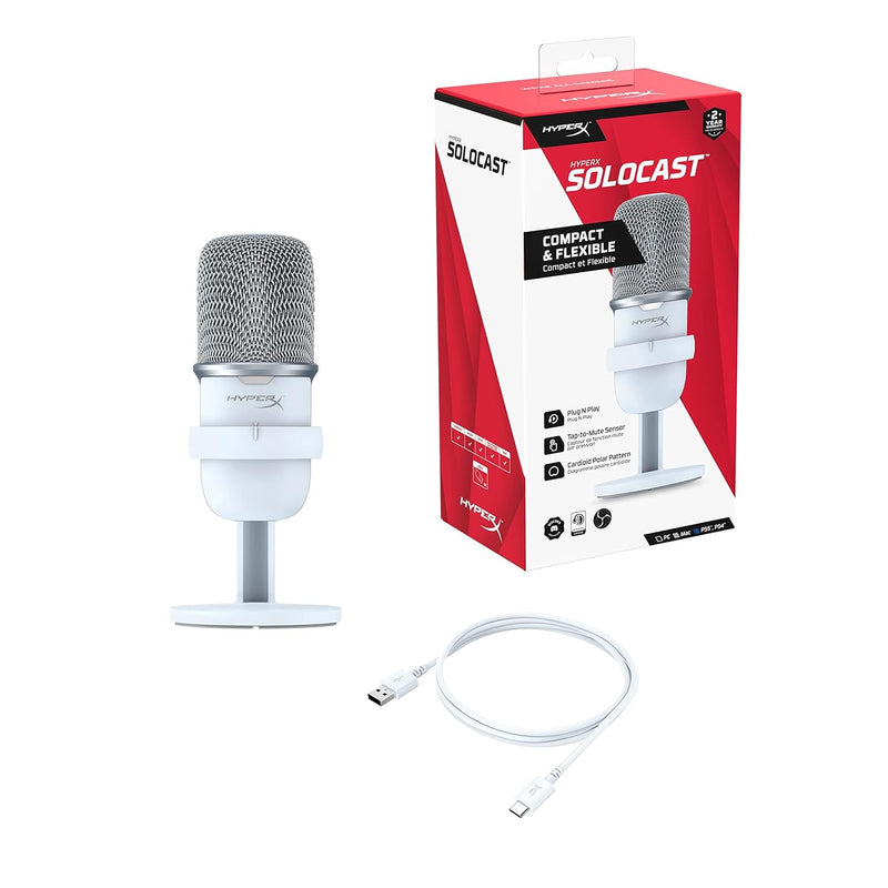 HyperX SoloCast – USB Gaming Microphone (White) - 519T2AA