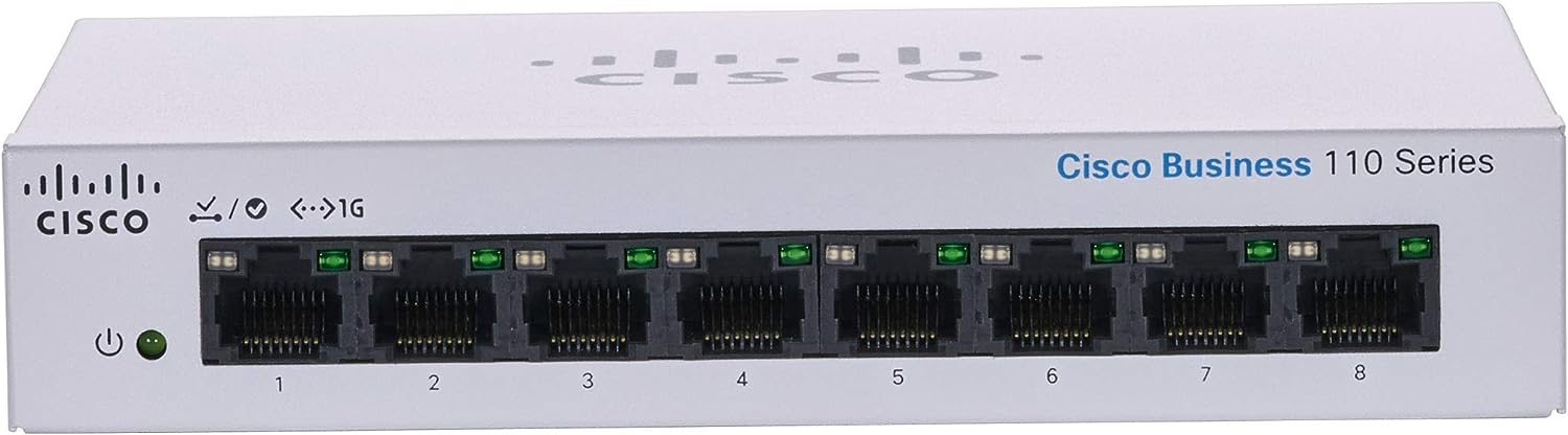 Cisco Business 110 8ポート Cisco Business CBS110 8-Port Gigabit Switch (CBS110-8T-D-UK / NE-1108T