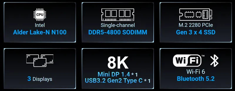 GEEKOM Mini AIR12 N100 CS-GN10011 (Intel Processor N100/ Kingston 16GB DDR5 4800MHz/ Kingston 1TB KC3000/ W11 Pro)