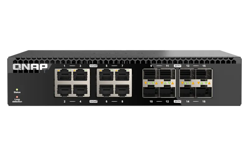 QNAP QSW-3216R-8S8T Half-Rack Unmanaged Switch