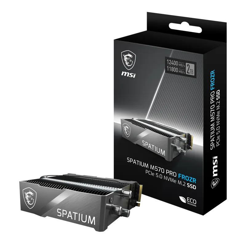 MSI 2TB SPATIUM M570 Pro with Heatsink PCIe Gen5x4 NVMe 2.0 M.2 FROZR