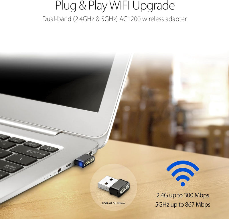 ASUS USB-AC53 nano AC1200 Dual Band Wi-Fi USB Adapter