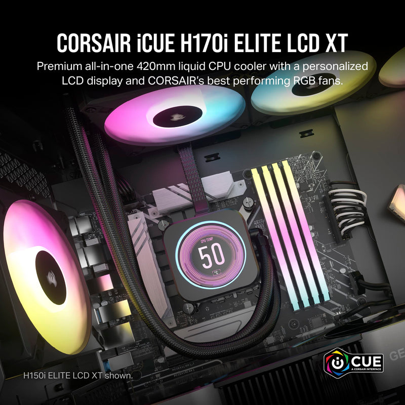CORSAIR iCUE H170i ELITE LCD XT 420mm Liquid CPU Cooler CW-9060076-WW