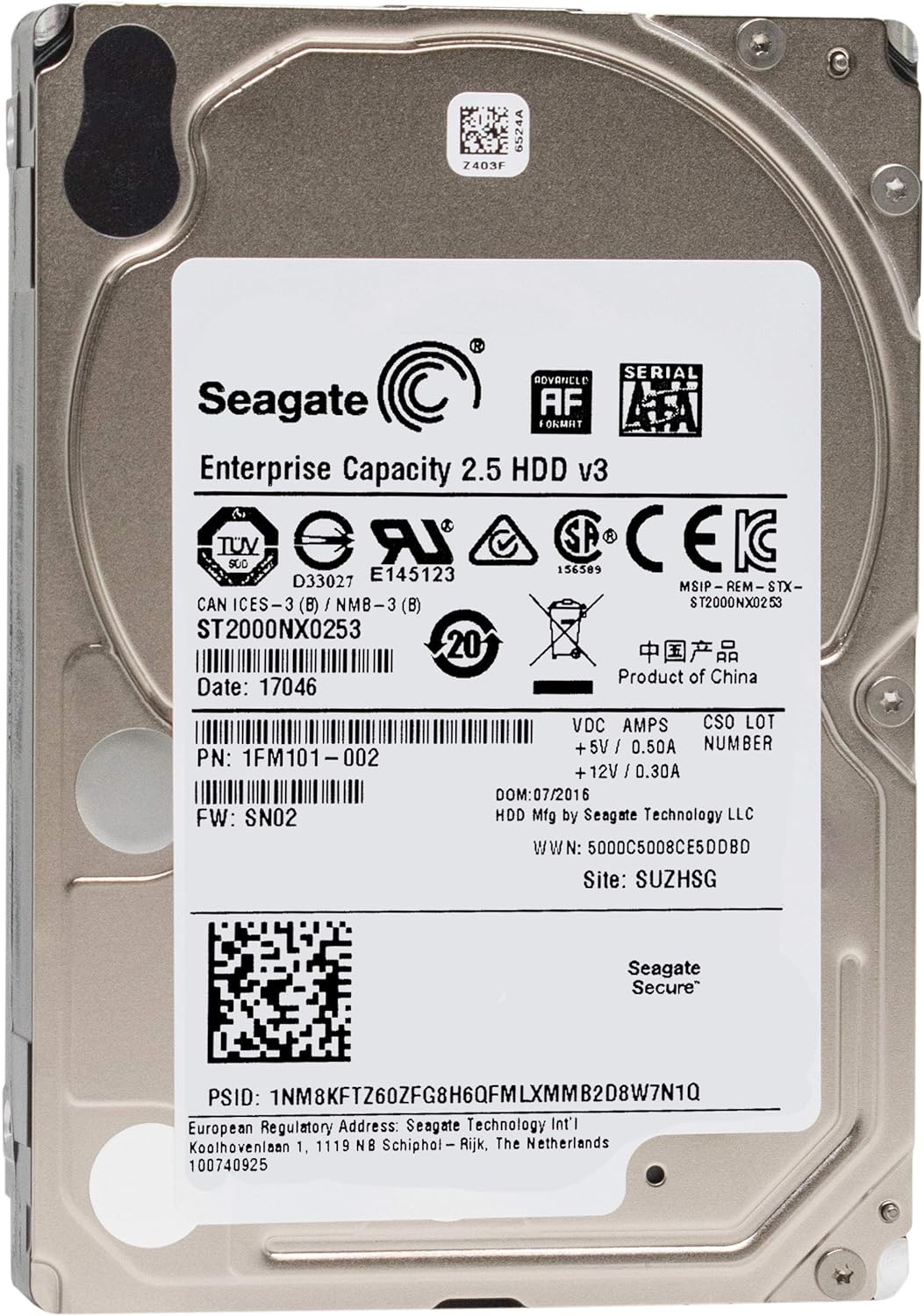 Seagate 2TB Enterprise Capacity ST2000NX0253 2.5