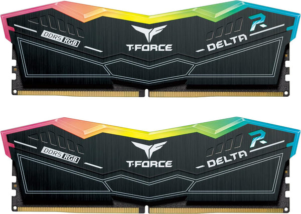 TEAMGROUP 32GB Kit (2x16GB) T-Force Delta RGB D5 Black 黑色 DDR5 6000MHz Memory FF3D532G6000HC38ADC01 (RM-DR5B32D)