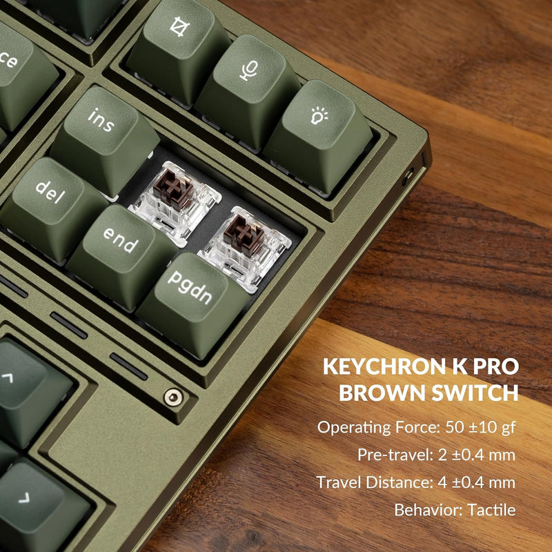 Keychron Q3 Pro QMK/VIA Wireless Custom Mechanical Keyboard -Silver Grey (Red) (KC-Q3P-X1)
